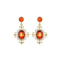 FLEUR DE LIS DETAILED GEM EARRINGS