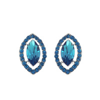 CRYSTAL RHINESTONE PETAL CUT HALO DROP EARRINGS