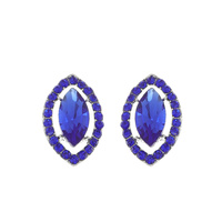 CRYSTAL RHINESTONE PETAL CUT HALO DROP EARRINGS
