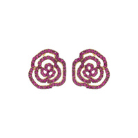 CRYSTAL RHINESTONE PAVE ROSE STUD EARRINGS