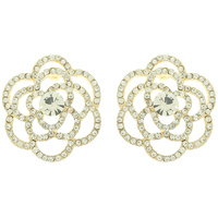 JEWELED CAMELLIA FLOWER EARRINGS