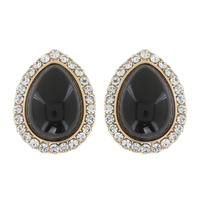 SYNTHETIC PEARL & CRYSTAL RHINESTONE PAVE TEARDROP HALO DROP EARRINGS