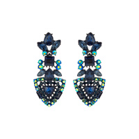 STONE CLUSTER TRIANGLE DROP EARRING