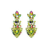 STONE CLUSTER TRIANGLE DROP EARRING