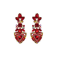 STONE CLUSTER TRIANGLE DROP EARRING