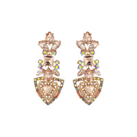 STONE CLUSTER TRIANGLE DROP EARRING