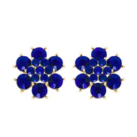 FLORAL CIRCLE CUT CRYSTAL GEMSTONE STUD EARRINGS