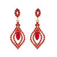 2-TIER CRYSTAL RHINESTONE TEARDROP DANGLE AND DROP EARRINGS