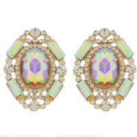 ART DECO RHINESTONE CLUSTER DROP EARRINGS