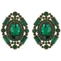 ART DECO RHINESTONE CLUSTER DROP EARRINGS