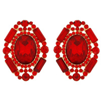 ART DECO RHINESTONE CLUSTER DROP EARRINGS