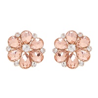 FLORAL PETAL CUT CRYSTAL GEMSTONE STUD EARRINGS