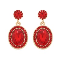2-TIER DOUBLE HALO GEMSTONE DROP EARRINGS