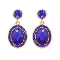 2-TIER DOUBLE HALO GEMSTONE DROP EARRINGS