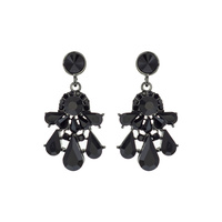 2-TIER CRYSTAL RHINESTONE TEARDROP CLUSTER DANGLE AND DROP EARRINGS