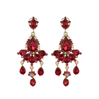 METAL STONE CHANDELIER EARRING
