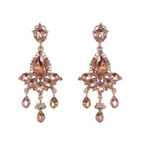 METAL STONE CHANDELIER EARRING