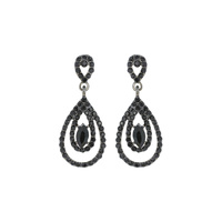 MULTI OVAL STONE PAVE POST EARRING