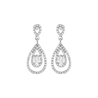 MULTI OVAL STONE PAVE POST EARRING