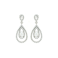 MULTI OVAL STONE PAVE POST EARRING