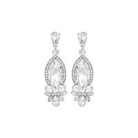 METAL STONE POST EARRINGS