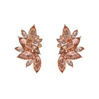 STONE CLUSTER CRESCENT EARRING