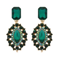 2-TIER CRYSTAL RHINESTONE PETAL CUT HALO LONG DROP EARRINGS