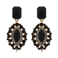 2-TIER CRYSTAL RHINESTONE PETAL CUT HALO LONG DROP EARRINGS