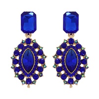 2-TIER CRYSTAL RHINESTONE PETAL CUT HALO LONG DROP EARRINGS