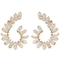 BAGUETTE CUT CRYSTAL GEMSTONE SWIRL DROP EARRINGS