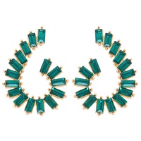 BAGUETTE CUT CRYSTAL GEMSTONE SWIRL DROP EARRINGS