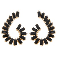 BAGUETTE CUT CRYSTAL GEMSTONE SWIRL DROP EARRINGS