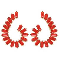 BAGUETTE CUT CRYSTAL GEMSTONE SWIRL DROP EARRINGS