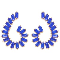 BAGUETTE CUT CRYSTAL GEMSTONE SWIRL DROP EARRINGS