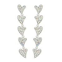 5-TIER HEART SHAPED RHINESTONE VALENTINE EARRINGS