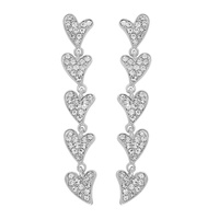 5-TIER HEART SHAPED RHINESTONE VALENTINE EARRINGS