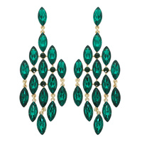 FASHION NAVETTE CUT CRYSTAL PAGEANT CHANDELIER DROP DANGLE EARRINGS