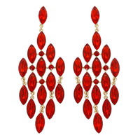 FASHION NAVETTE CUT CRYSTAL PAGEANT CHANDELIER DROP DANGLE EARRINGS