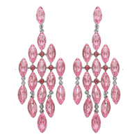FASHION NAVETTE CUT CRYSTAL PAGEANT CHANDELIER DROP DANGLE EARRINGS