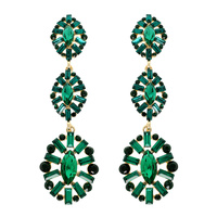 MULTI FACET CUT GEMSTONE CHANDELIER EARRINGS