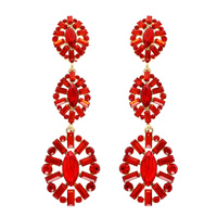 MULTI FACET CUT GEMSTONE CHANDELIER EARRINGS