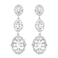 MULTI FACET CUT GEMSTONE CHANDELIER EARRINGS