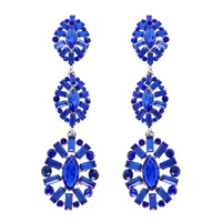 MULTI FACET CUT GEMSTONE CHANDELIER EARRINGS