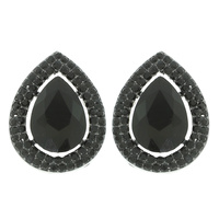 CRYSTAL TEARDROP HALO STUD EARRINGS