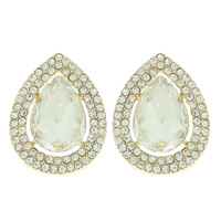 CRYSTAL TEARDROP HALO STUD EARRINGS