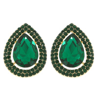 CRYSTAL TEARDROP HALO STUD EARRINGS