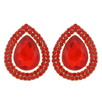 CRYSTAL TEARDROP HALO STUD EARRINGS