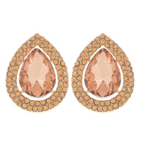 CRYSTAL TEARDROP HALO STUD EARRINGS