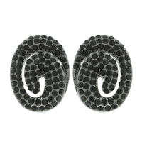 CRYSTAL RHINESTONE PAVE SPIRAL POST EARRINGS