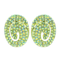 CRYSTAL RHINESTONE PAVE SPIRAL POST EARRINGS